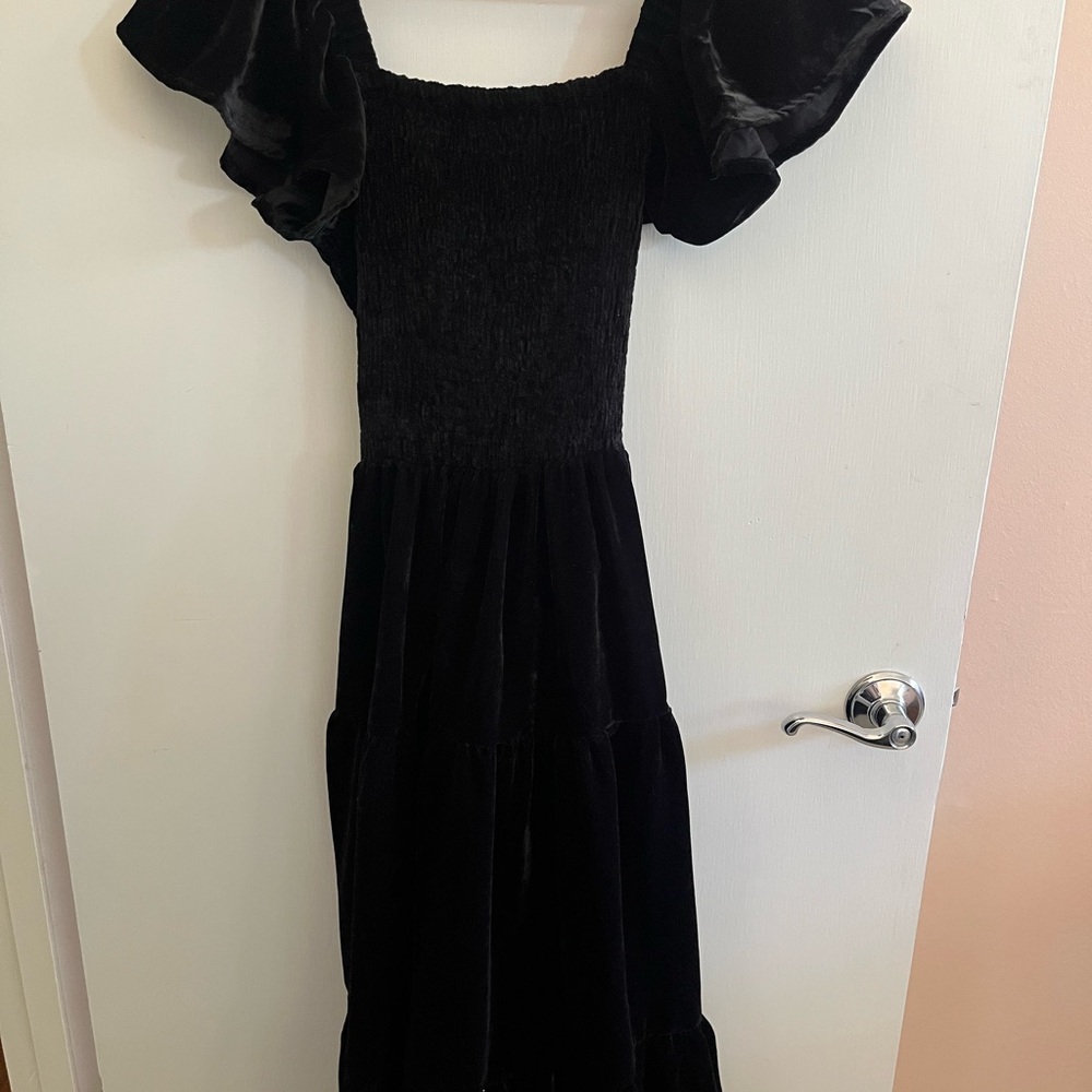 Elegant Black Velvet Dress